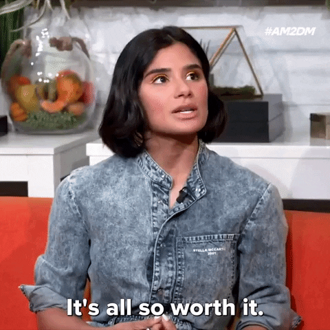 GIF of Diane Guerrera saying ''It's all so worth it.''