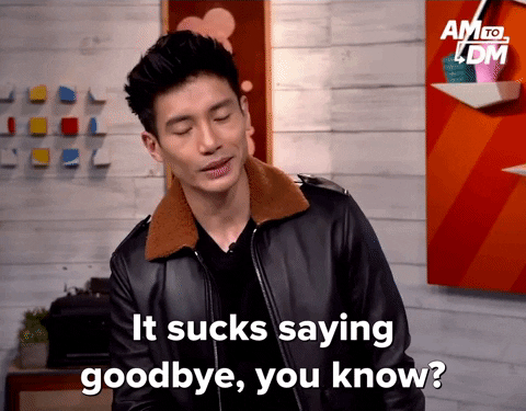 GIF of Manny Jacinto saying ''It sucks saying goodbye, you know?''
