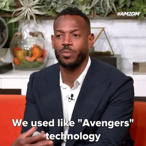 GIF of Marlon Wayans saying ''We used like 'Avengers' Technology on a 'Soul Plane' budget.''