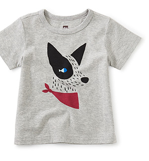 Porto Pup Graphic Tee - Med Heather Grey