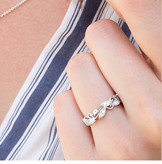 Ivy Scroll Diamond Ring